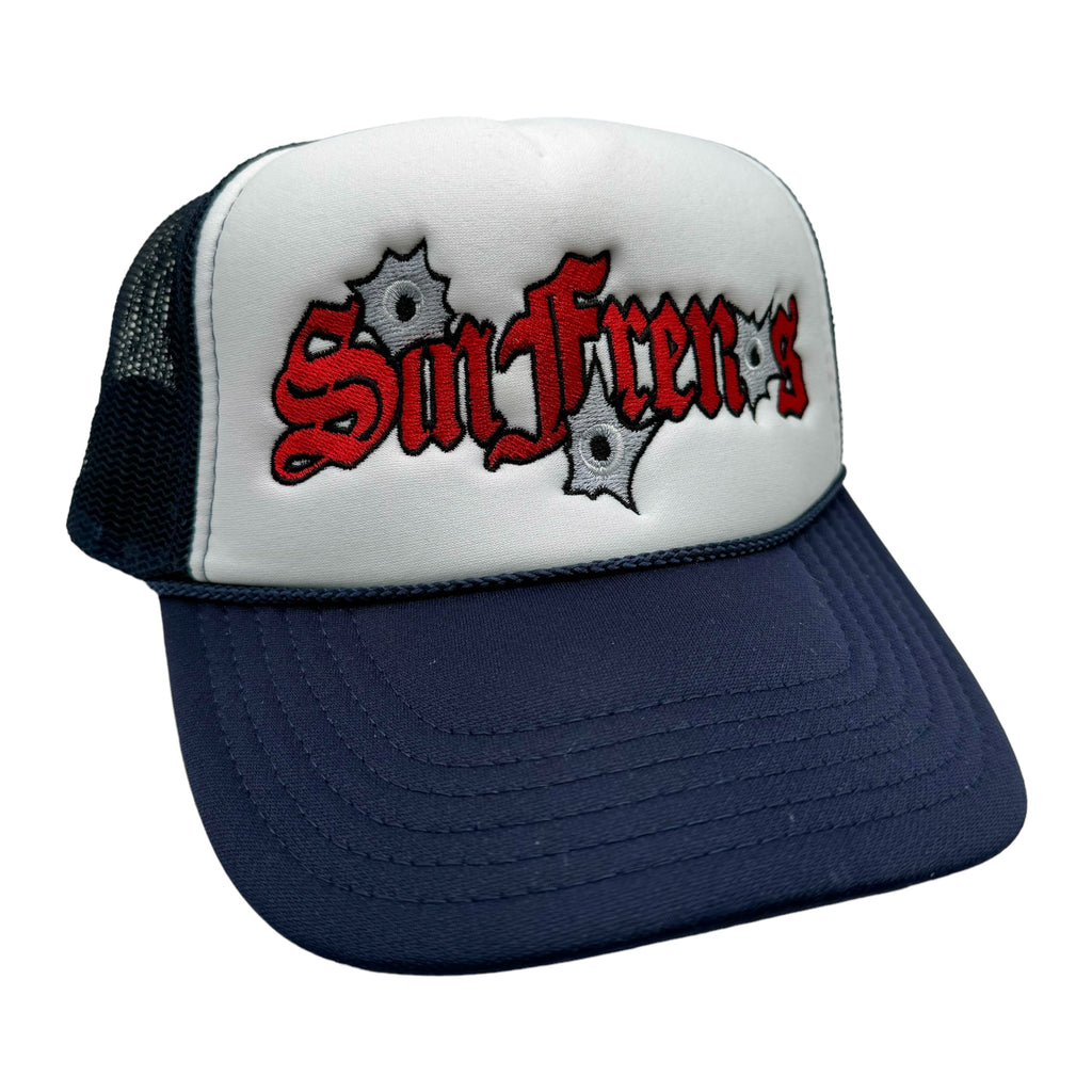 Bulletholes Sin Frenos Trucker Hat – Navy/White/Red