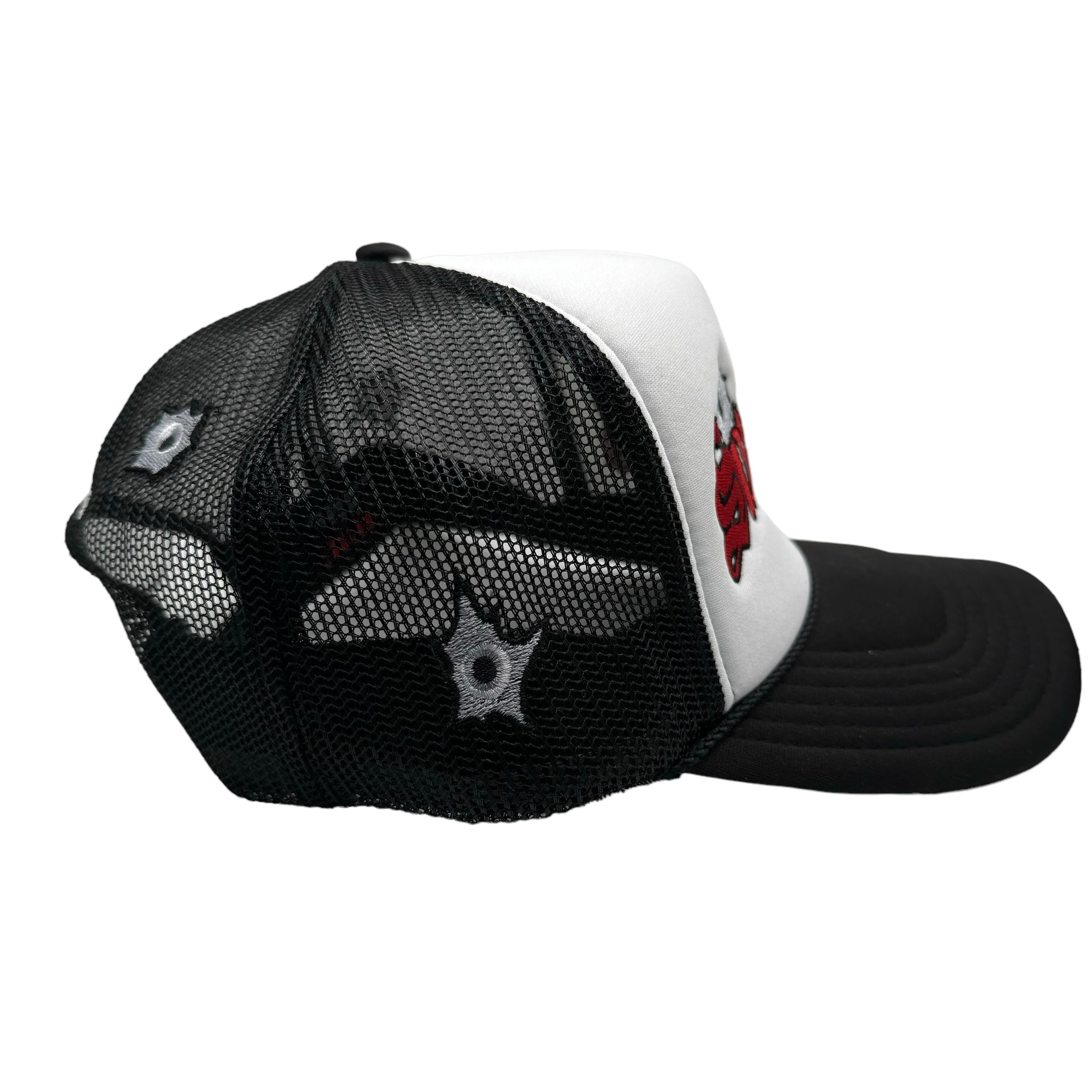 Bulletholes Sin Frenos Trucker Hat – Black/White/Red
