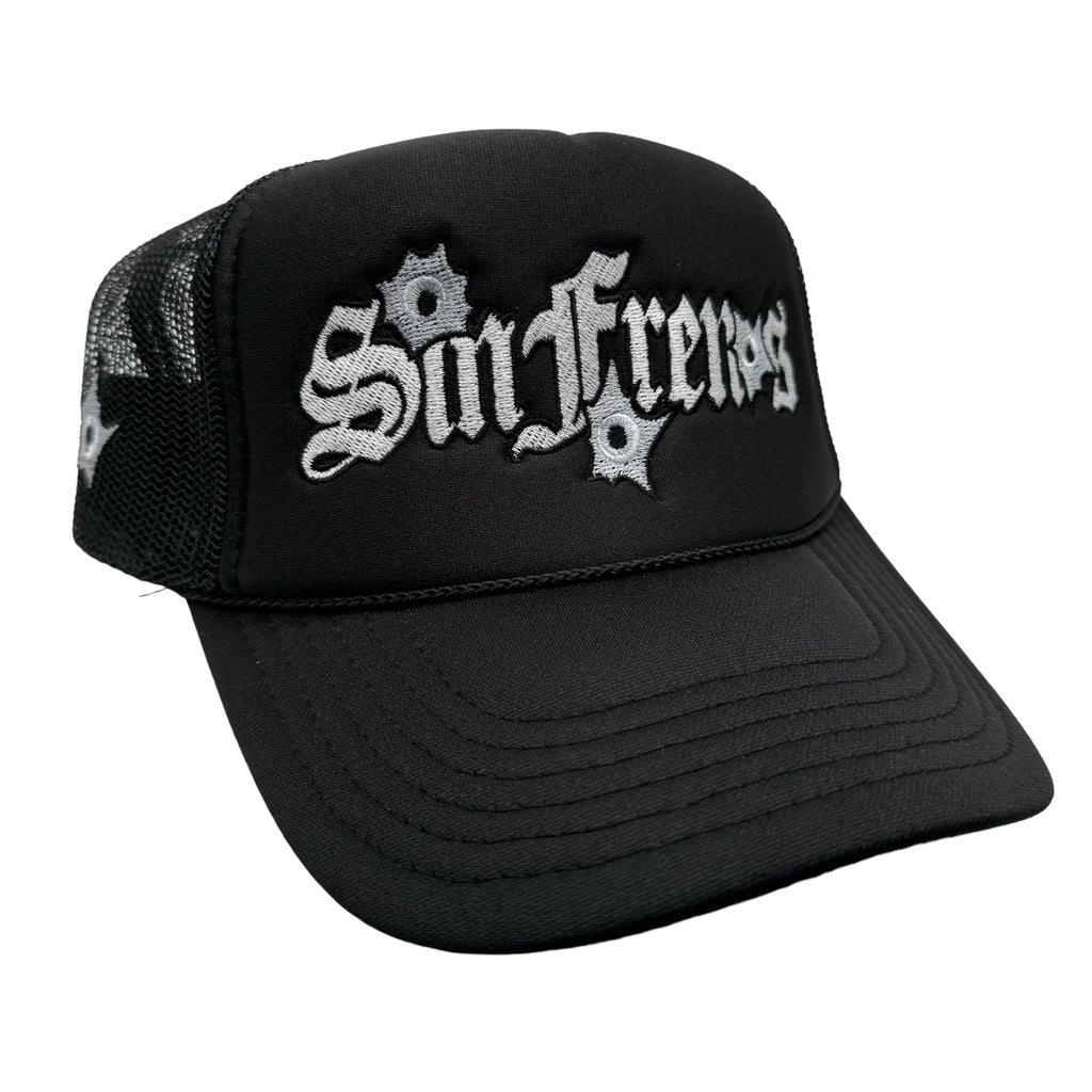Bulletholes Sin Frenos Trucker Hat - Black/Black