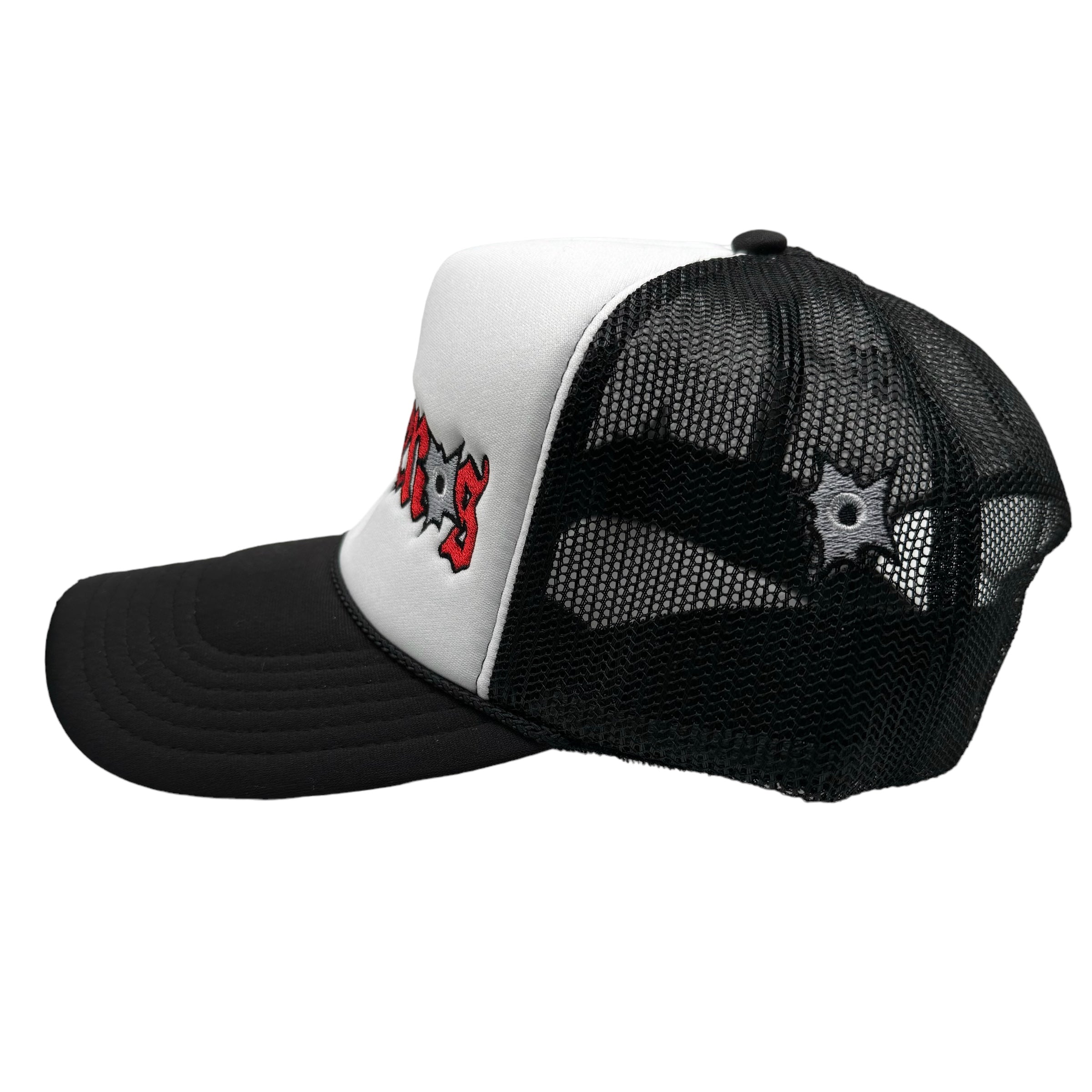 Bulletholes Sin Frenos Trucker Hat – Black/White/Red