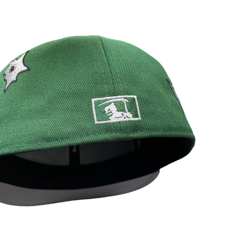 LA Scythe Sin Frenos Fitted Cap (Bulletholes) - Haze Green/Grey UV
