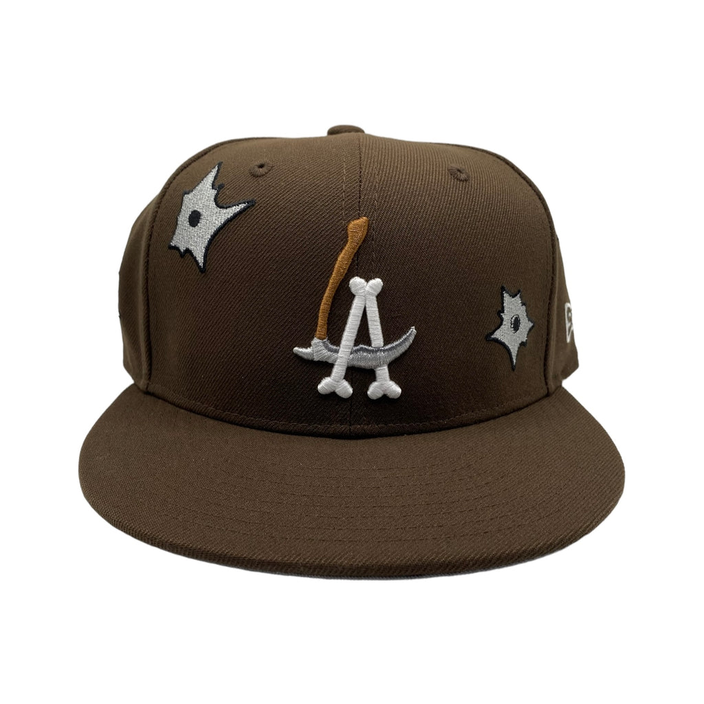LA Scythe Sin Frenos Fitted Cap (Bulletholes) - Brown/Grey UV