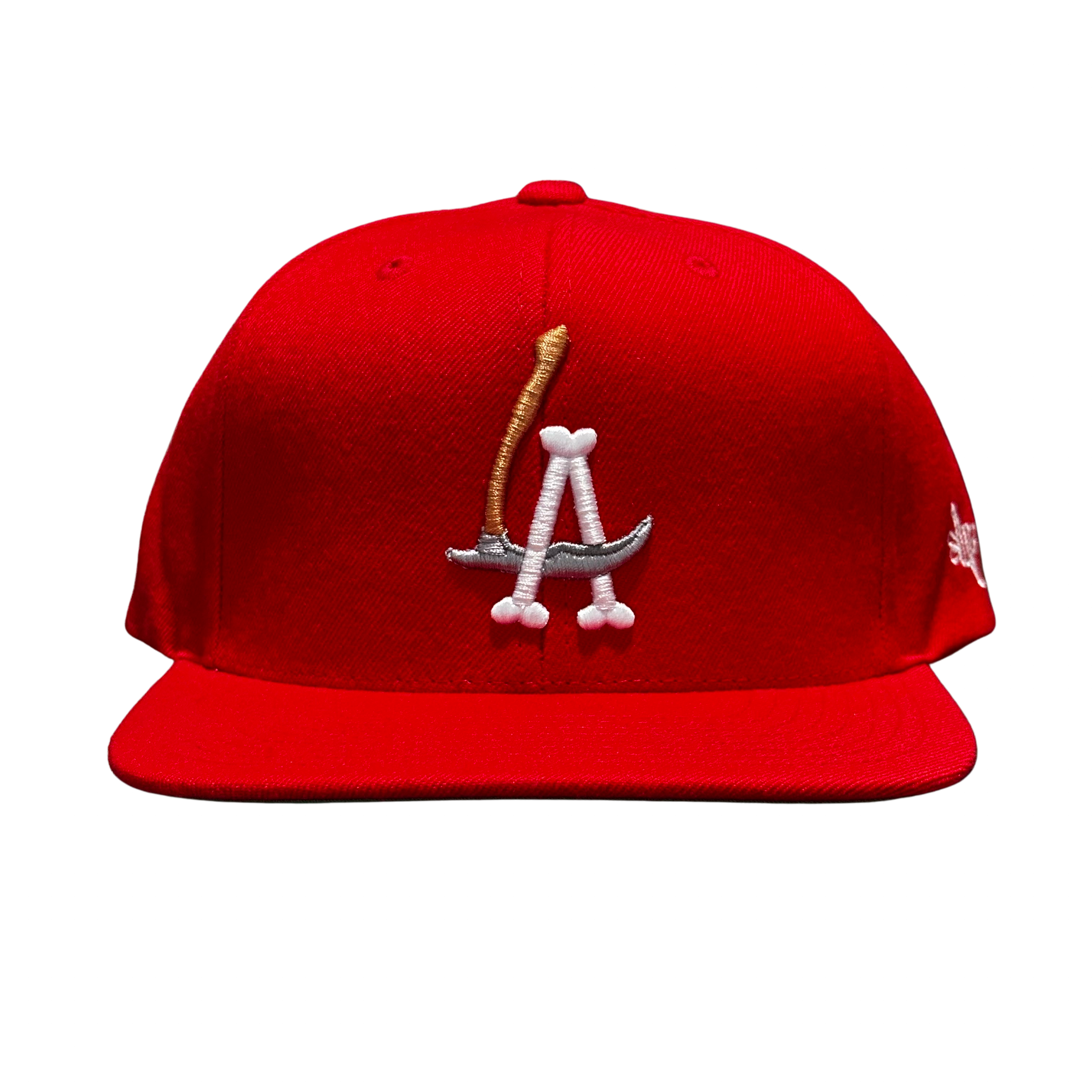 LA Scythe Snapback cap in red.