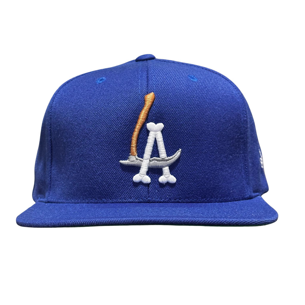 LA Scythe Snapback cap in royal blue.