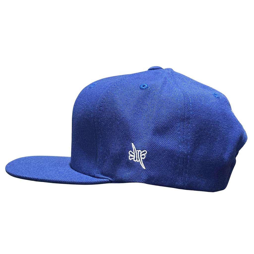 LA Scythe Snapback cap in royal blue.