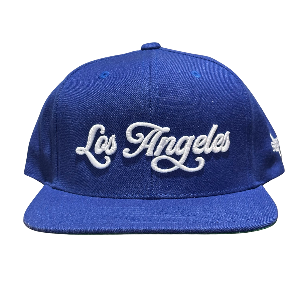 LA Scythe Snapback cap in royal blue.