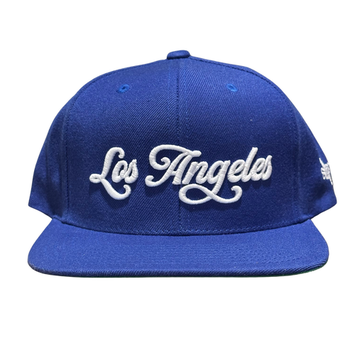 LA Scythe Snapback cap in royal blue.