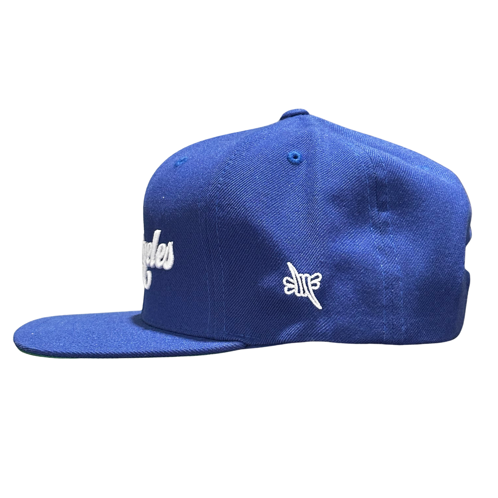 LA Scythe Snapback cap in royal blue.