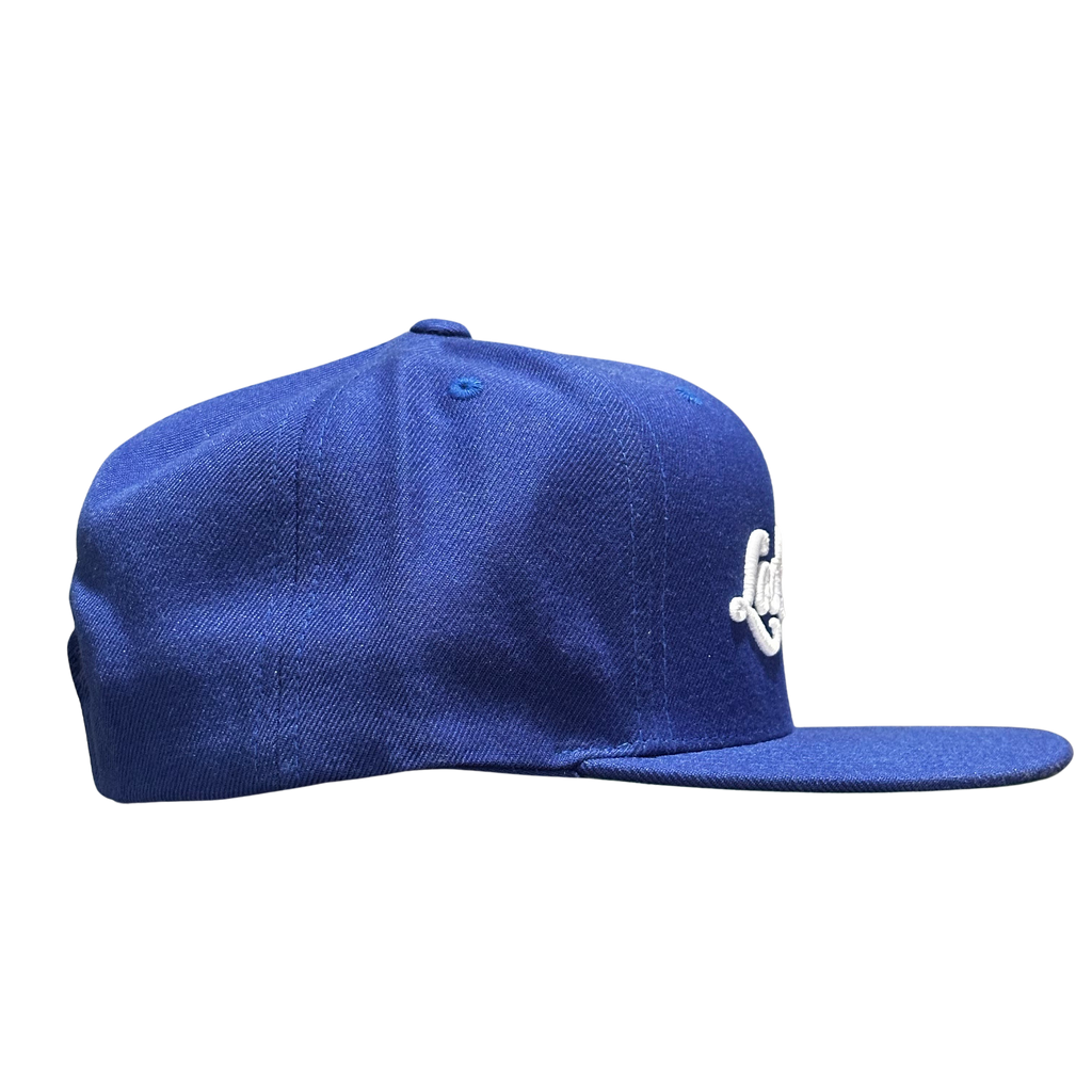 LA Scythe Snapback cap in royal blue.