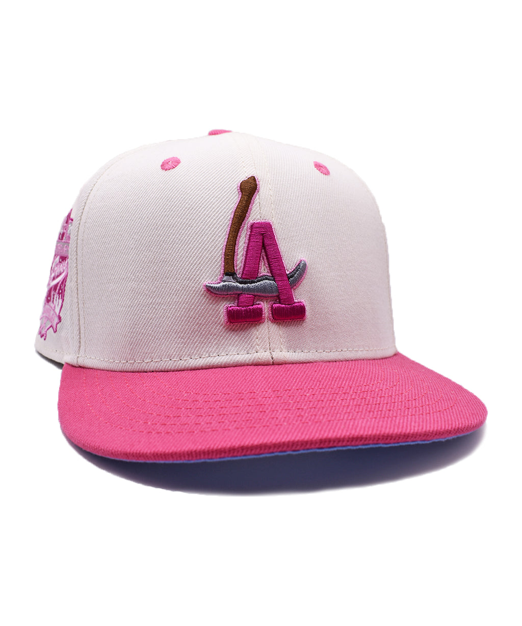 LA Scythe Sin Frenos Fitted Cap (Anniversary) - Cream/Pink/Sky Blue UV