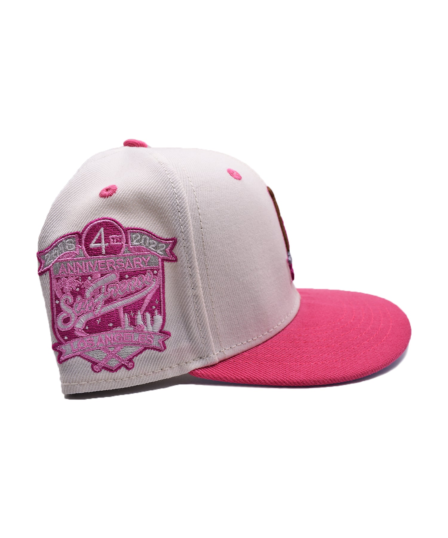 LA Scythe Sin Frenos Fitted Cap (Anniversary) - Cream/Pink/Sky Blue UV