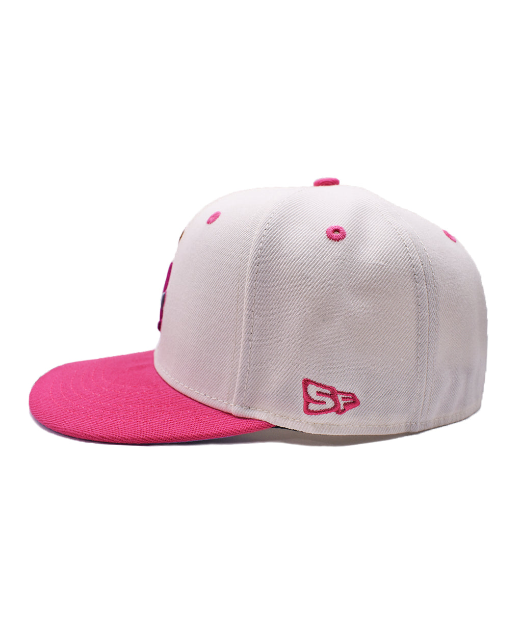 LA Scythe Sin Frenos Fitted Cap (Anniversary) - Cream/Pink/Sky Blue UV