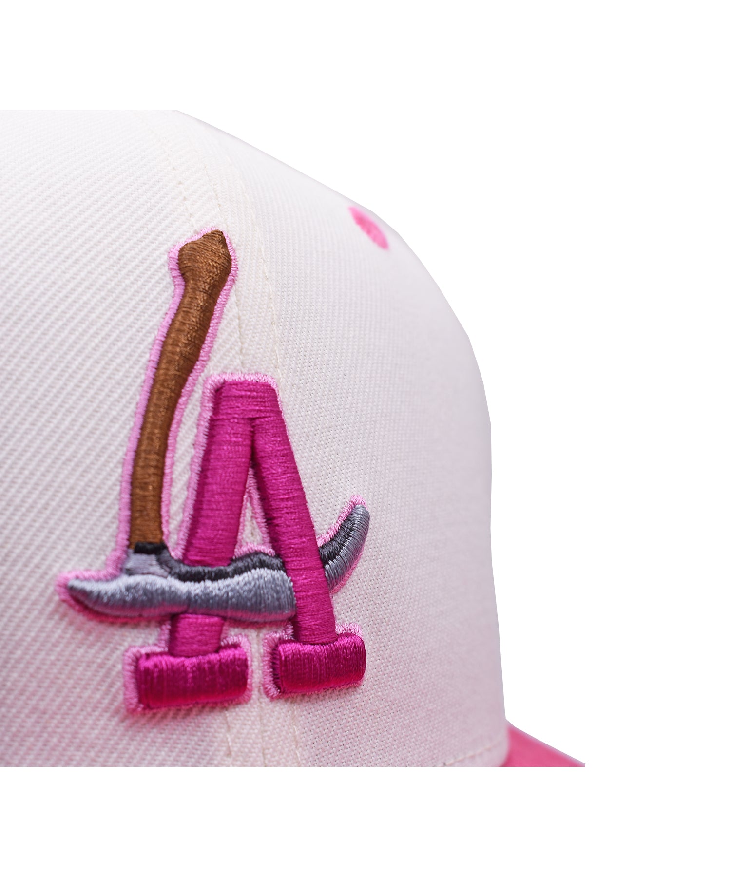 LA Scythe Sin Frenos Fitted Cap (Anniversary) - Cream/Pink/Sky Blue UV