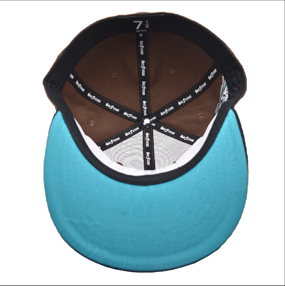 LA Scythe Sin Frenos Fitted Cap - Brown/Black/Teal UV