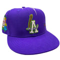 LA Scythe Sin Frenos Fitted Cap (Dia de los Muertos) - Purple/Acid Green UV