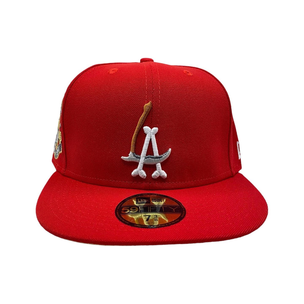 LA Scythe 59FIFTY Fitted Cap - Red/Yellow UV