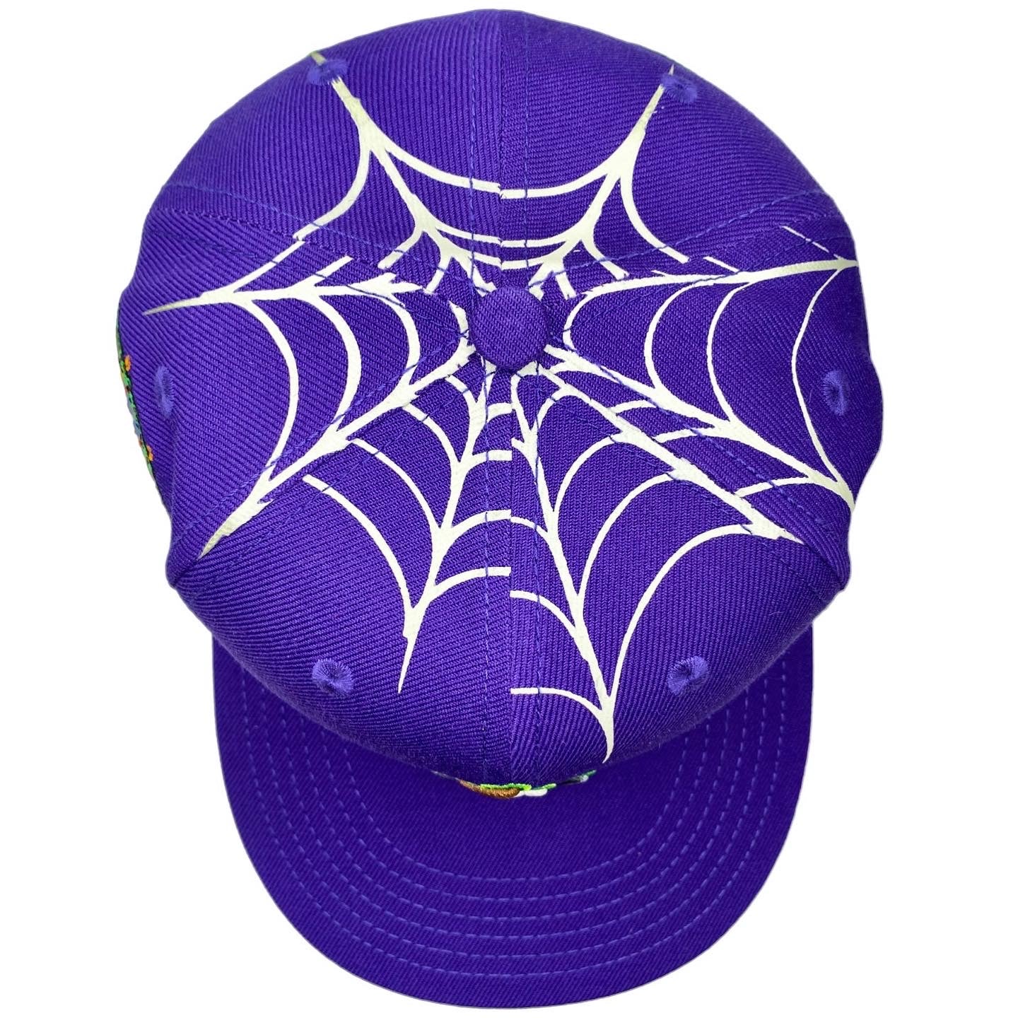 LA Scythe Sin Frenos Fitted Cap (Dia de los Muertos) - Purple/Acid Green UV