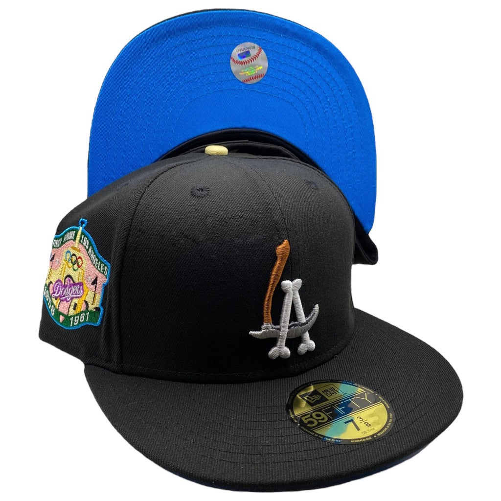 LA Scythe 59FIFTY Fitted Cap - Black/Turbo Blue UV