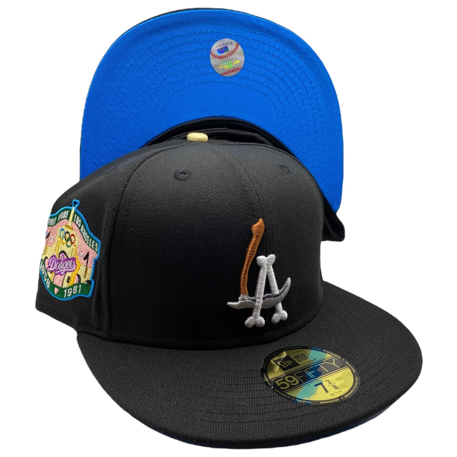 LA Scythe 59FIFTY Fitted Cap - Black/Turbo Blue UV