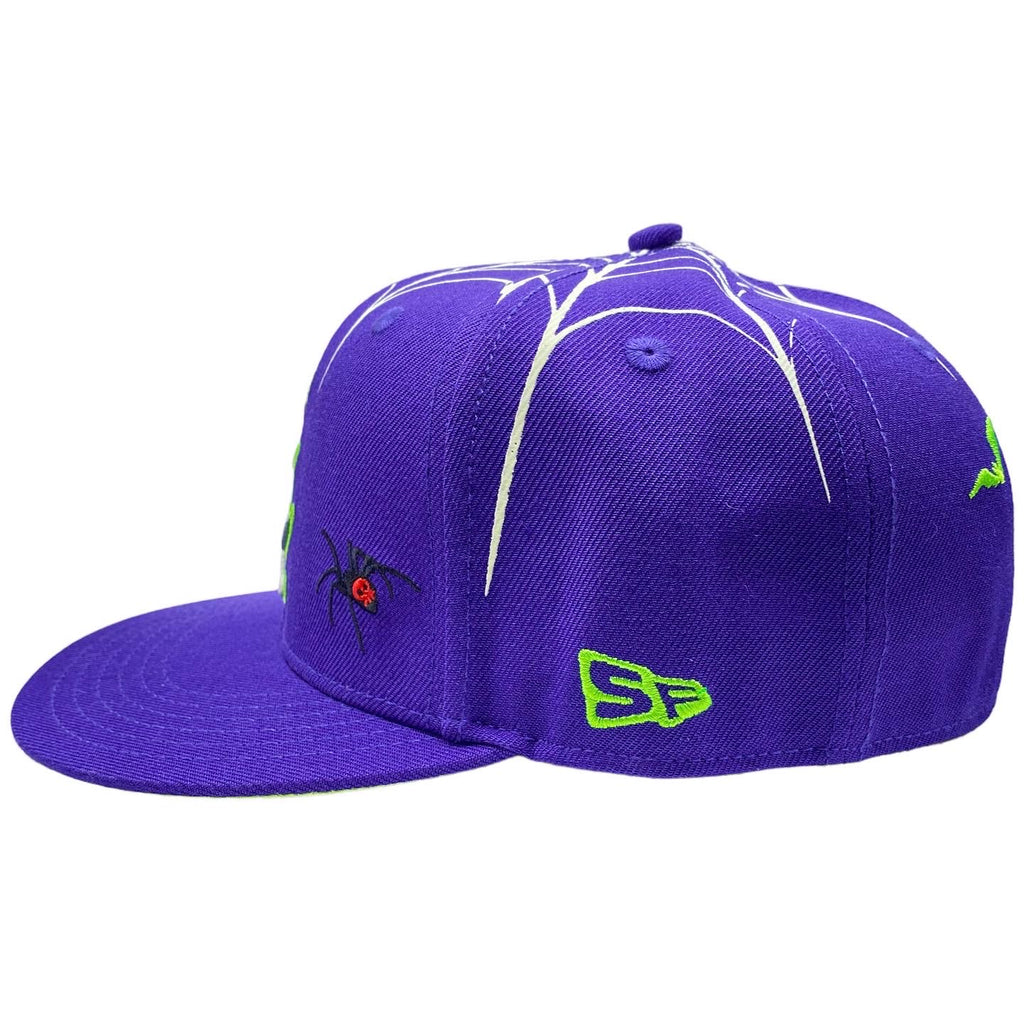 LA Scythe Sin Frenos Fitted Cap (Dia de los Muertos) - Purple/Acid Green UV